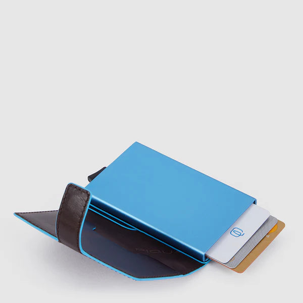 PIQUADRO BLUE SQUARE Porta carte di credito in metallo